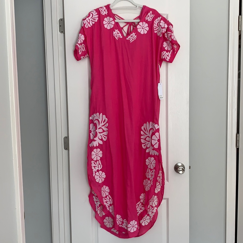 The Impeccable Pig Hot Pink Floral Maxi Dress